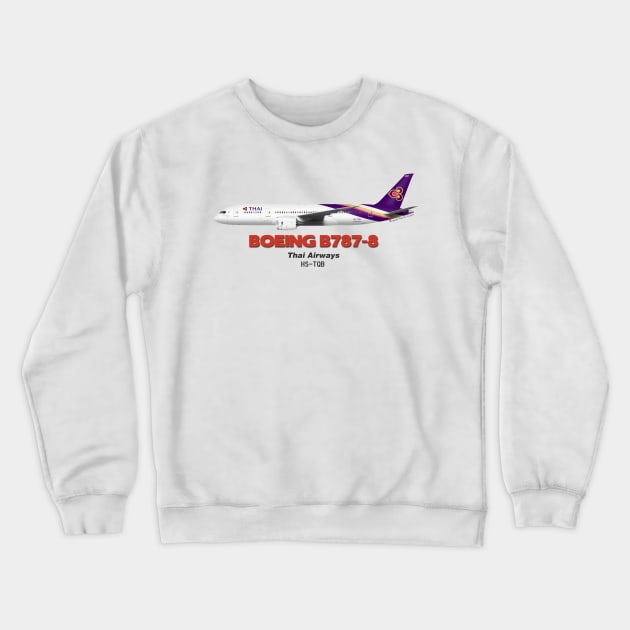 Boeing B787-8 - Thai Airways Crewneck Sweatshirt by TheArtofFlying